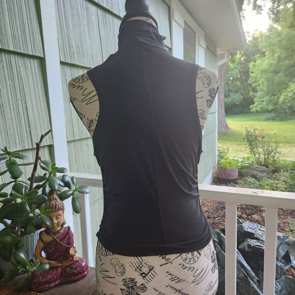 lululemon athletica Tops - Lululemon Black Top, Medium, High Neck, Sleeveless, Ruched sides, can be crop
